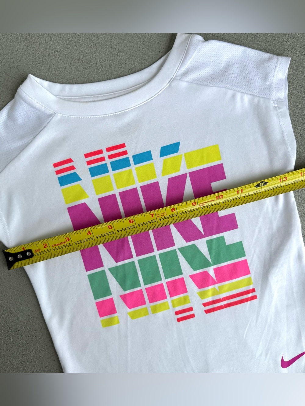 SET Nike Athletic Rainbow Logo Tee Black Pink Side Stripe Pants Girls Size 4-5 - Picture 7 of 15